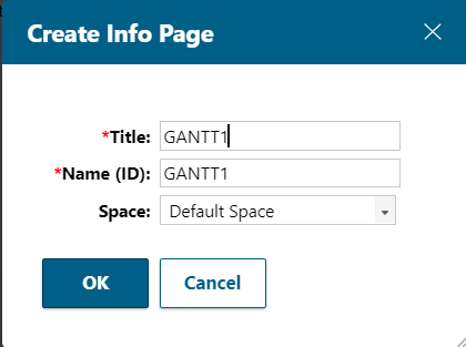 Info Page title entry field with the Name (ID) generated automatically