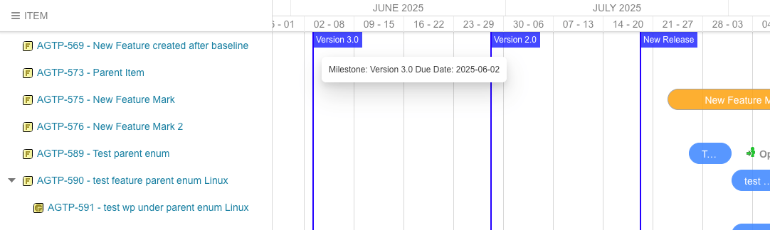 Marker for Version 3.0 positioned at 2025-06-02, the value of its Public Launch field