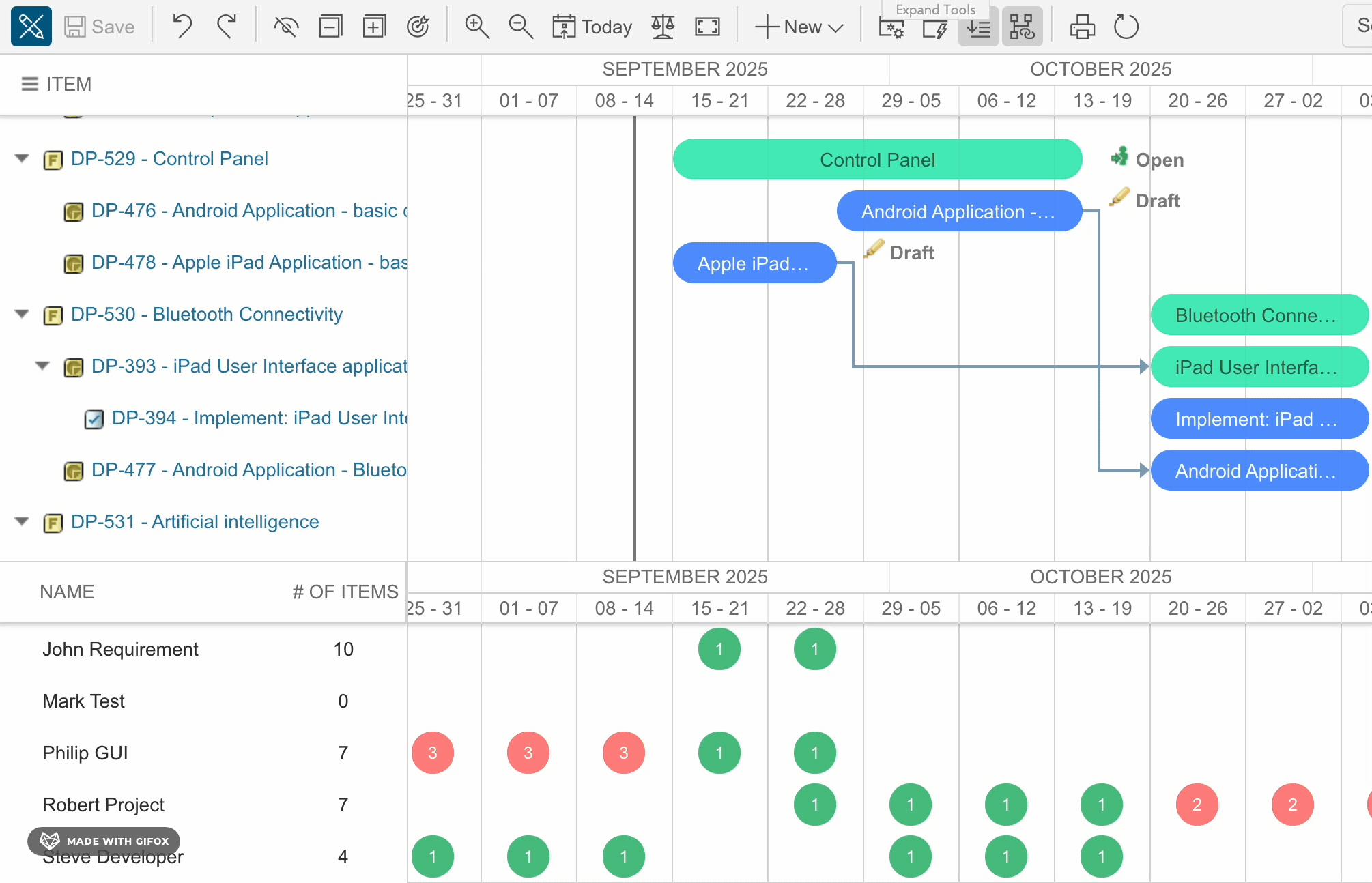 Clicking an existing task in Edit mode opens the lightbox dialog with editable fields