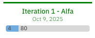 Plan column header showing only the due date when no start date is set: Oct 9, 2025