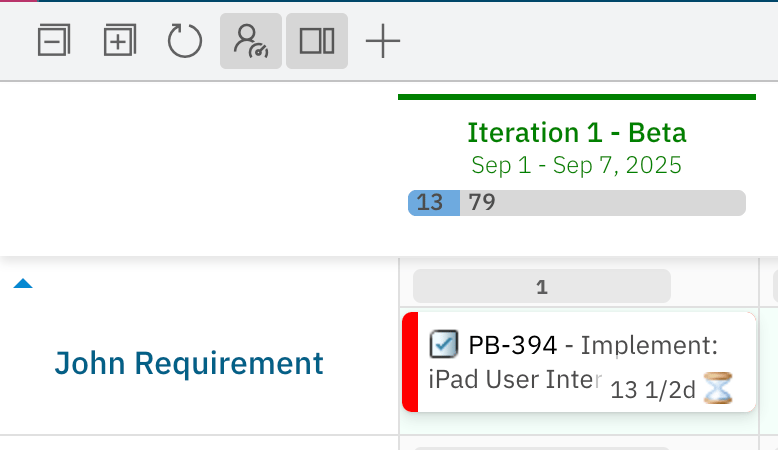 Detail showing due date vs plan end date comparison