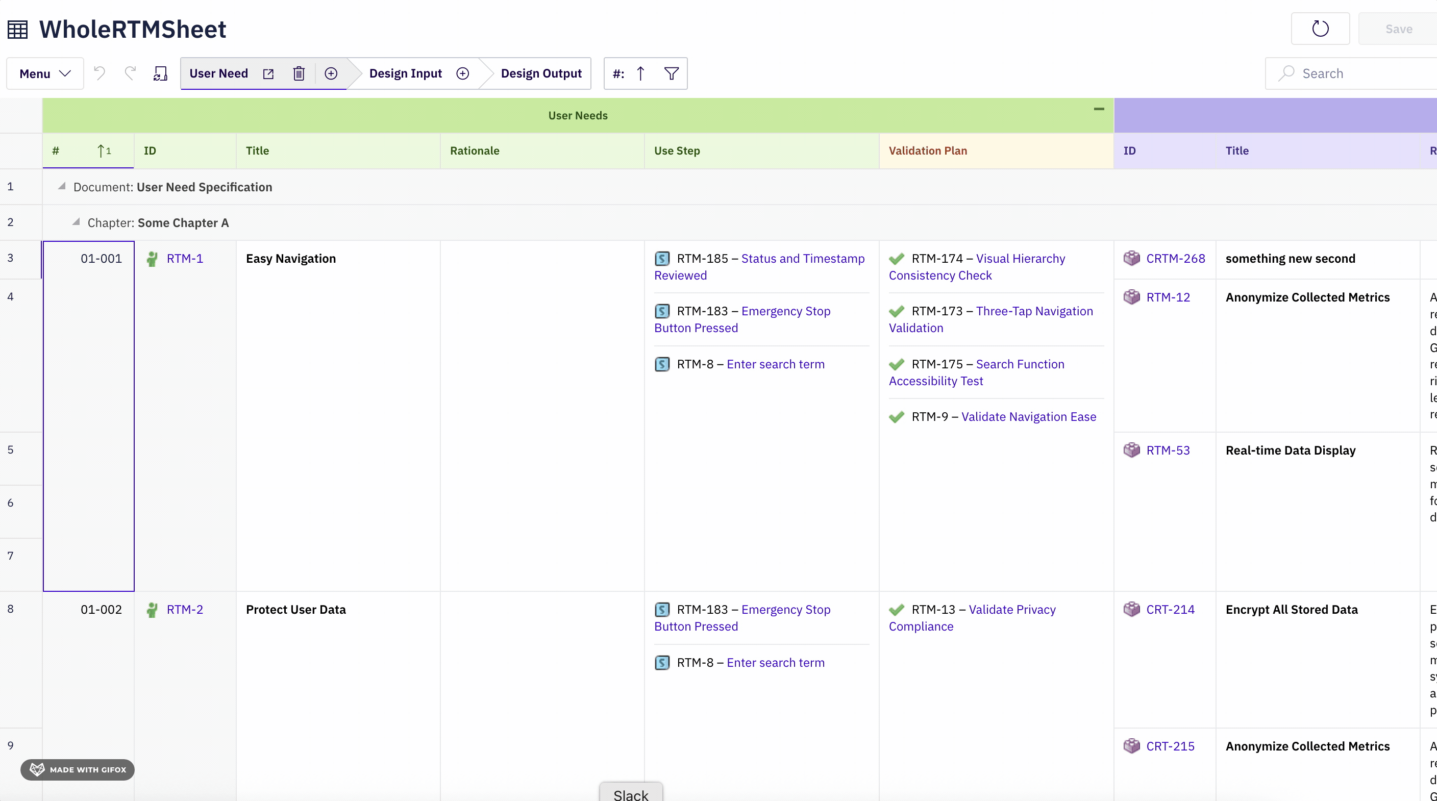 Animated demonstration of the Powersheet table view, showing how to see, create, modify, link, and remove data inline in the Excel-like grid