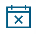 Unplan Item quick action icon — a calendar with an X mark