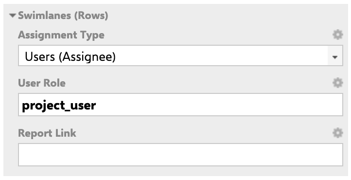 Swimlane assignment type configuration — Users (Assignee)