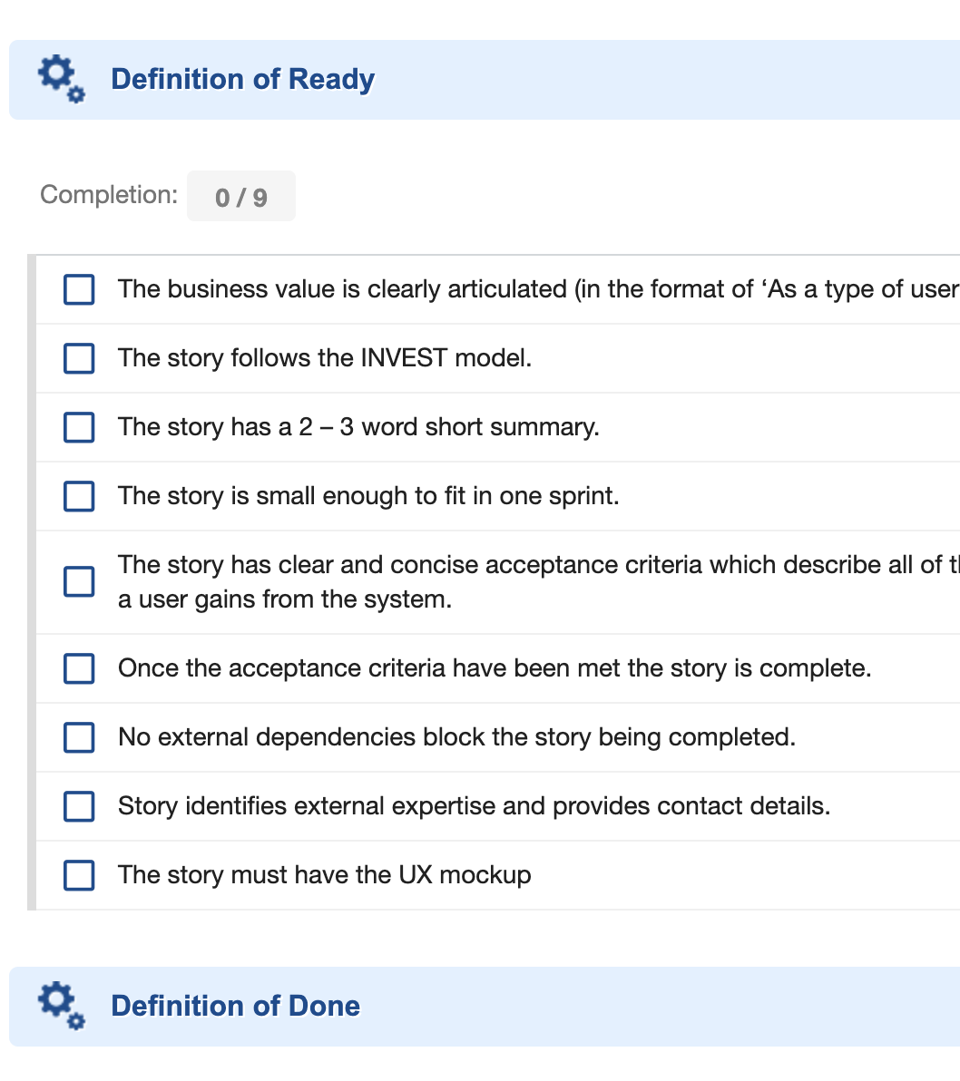 Checklist with structure editing disabled outside Draft status