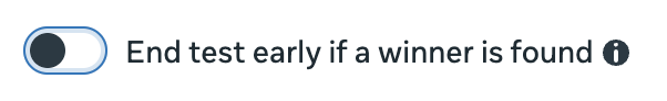 End test early if a winner is found toggle, turned off