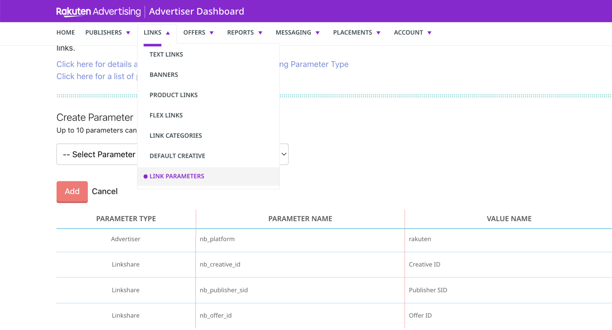 Rakuten Link Parameters with the four Northbeam parameters added