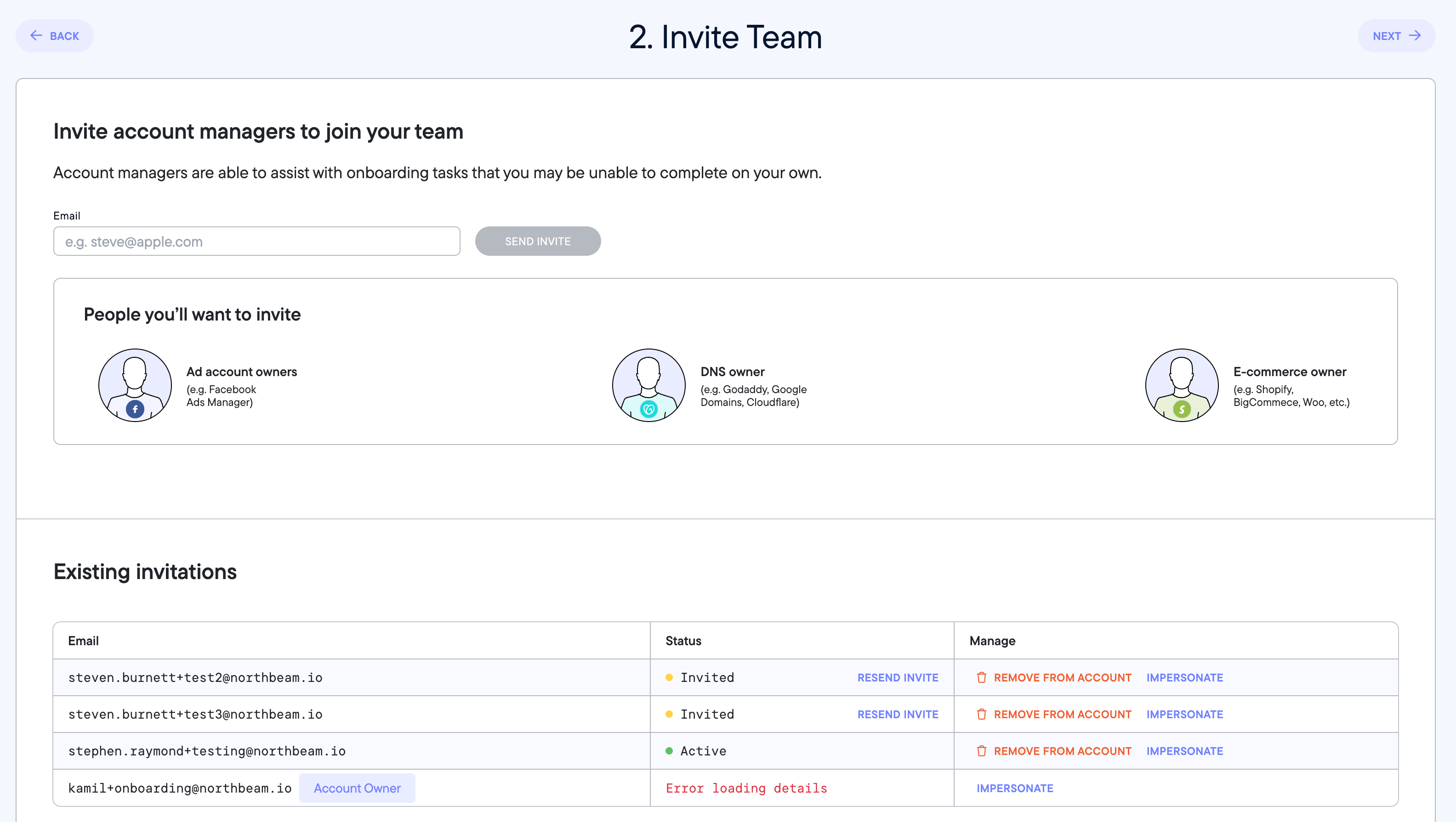 Invite a user by email