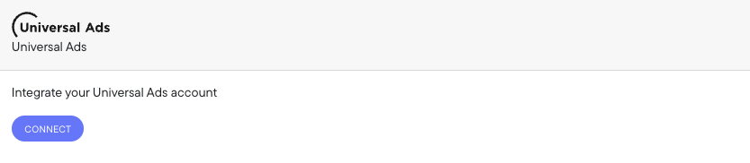 Universal Ads account shown as connected on the Northbeam Connections page