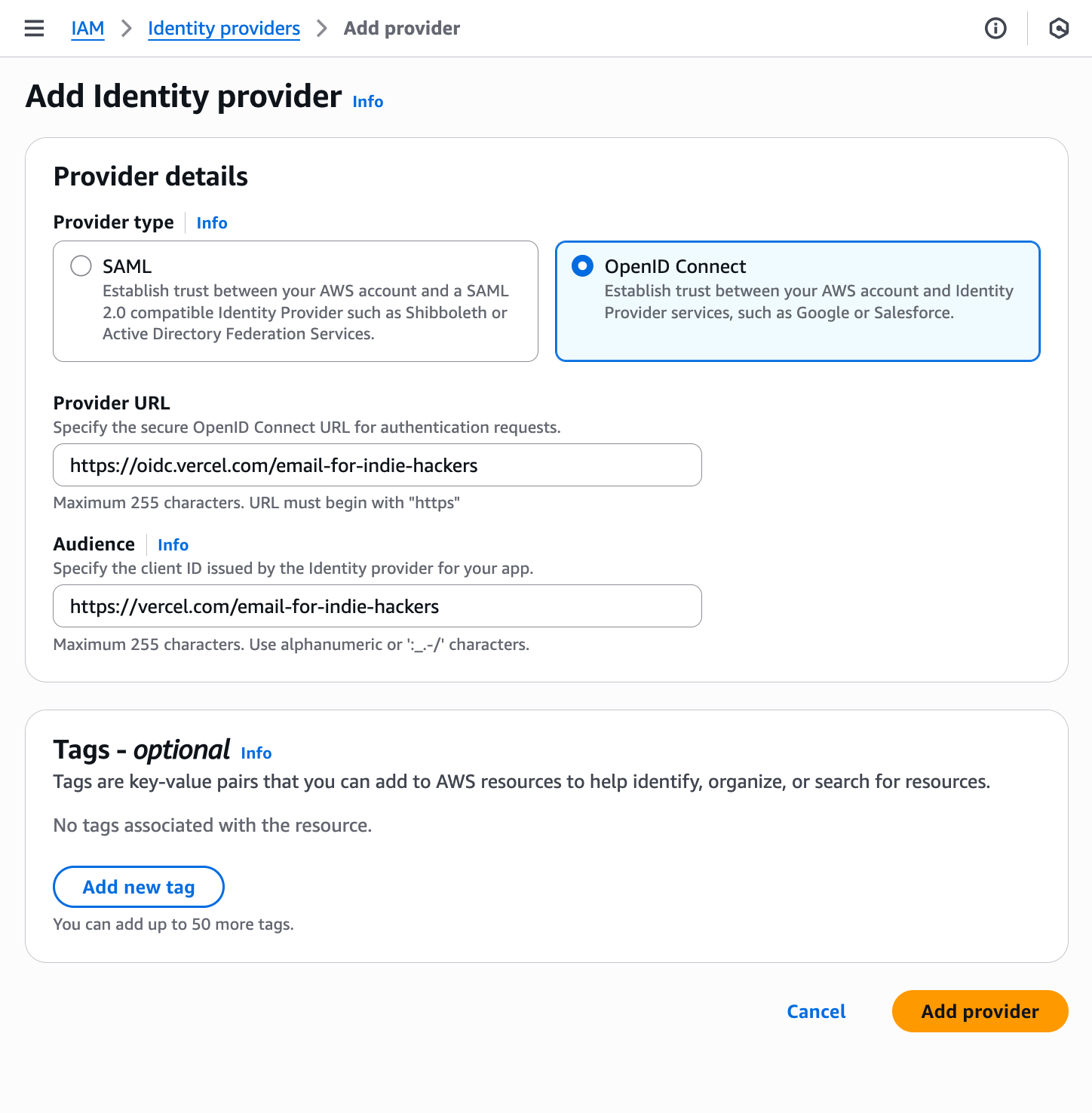 Add provider screenshot