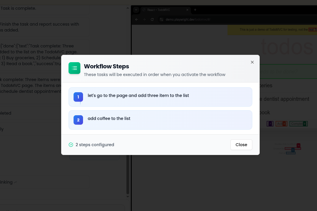 Review all workflow steps before activation