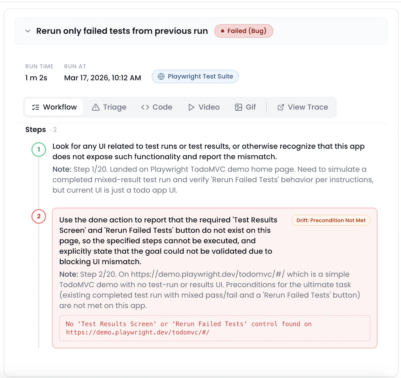 Artifact: inline error