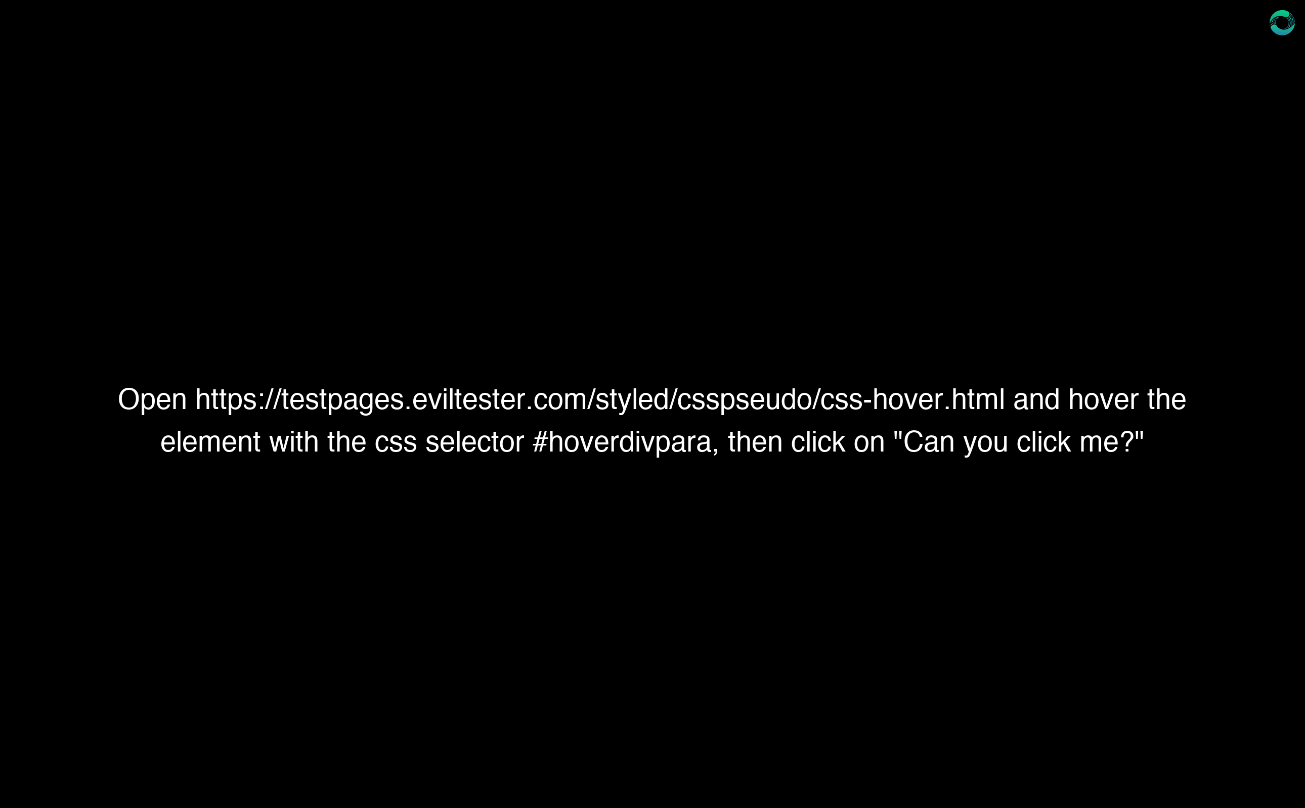 Use Case: Hover and Click via CSS Selector