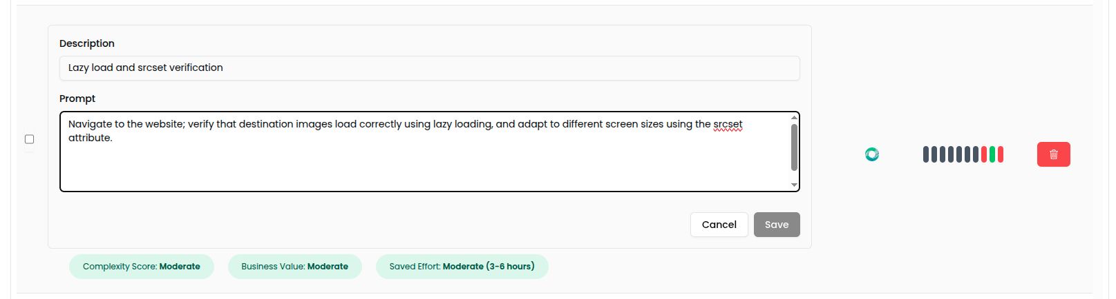 Workflow page with multiple selections
