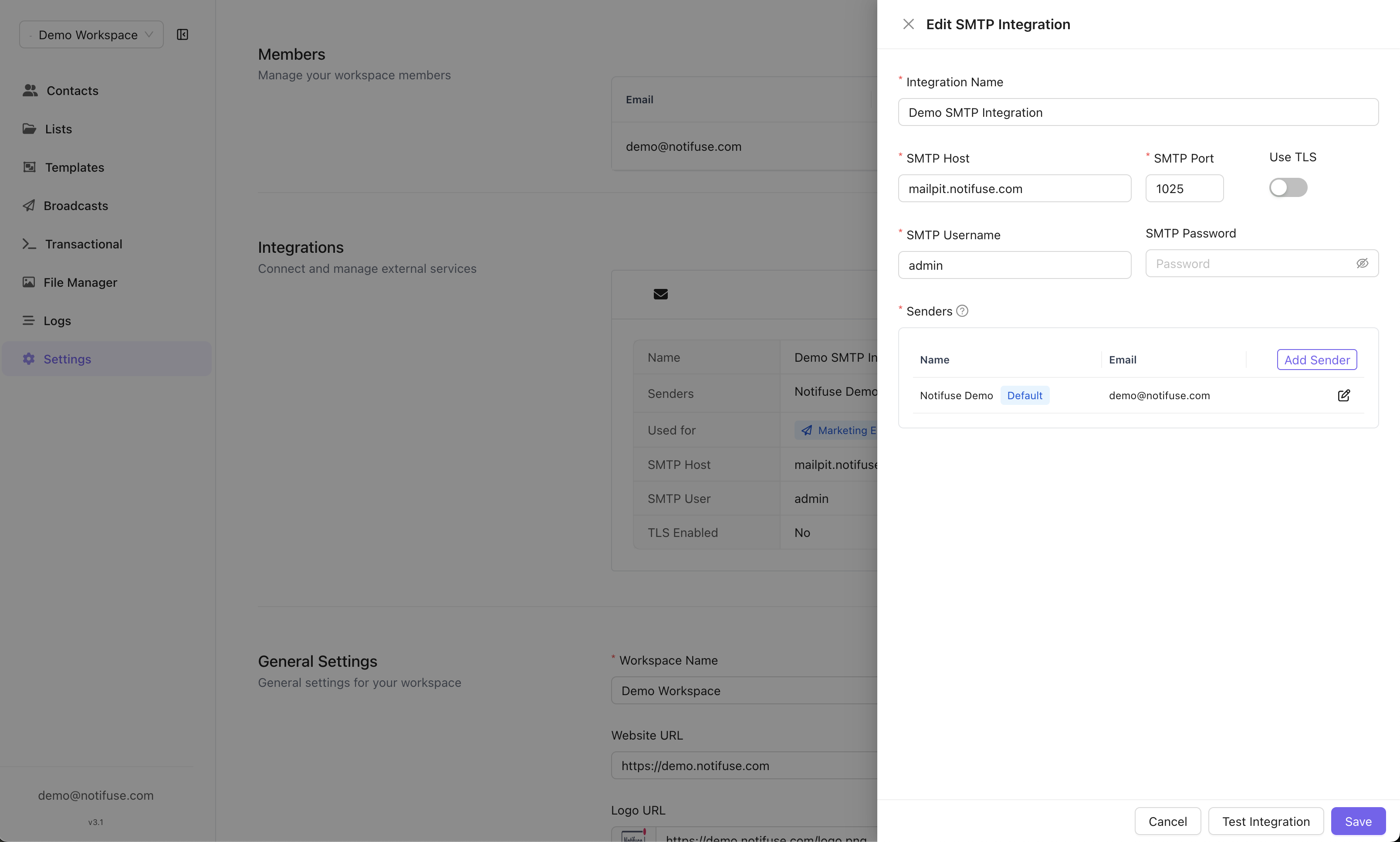 SMTP Integration Form