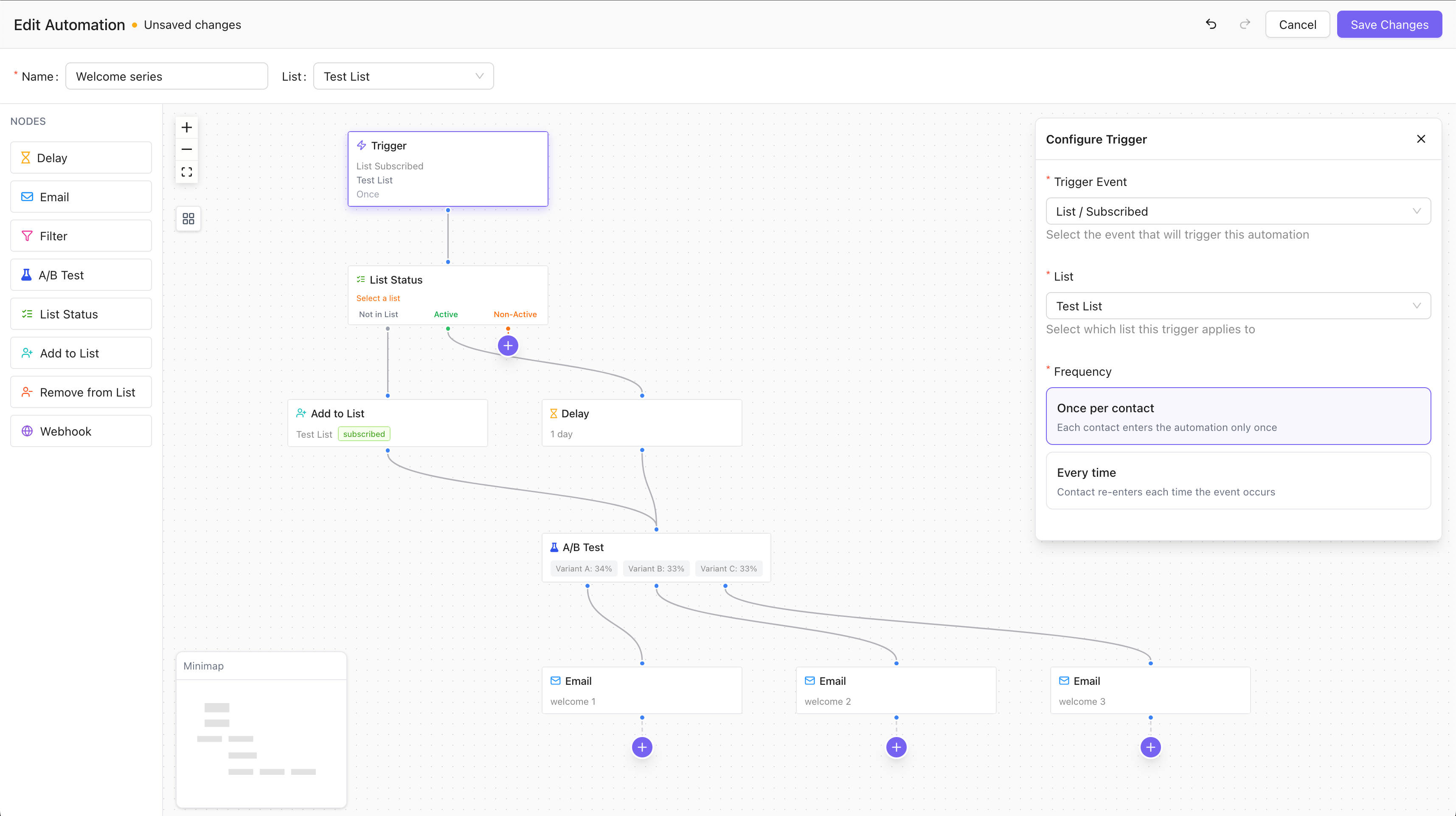 Automation workflow editor