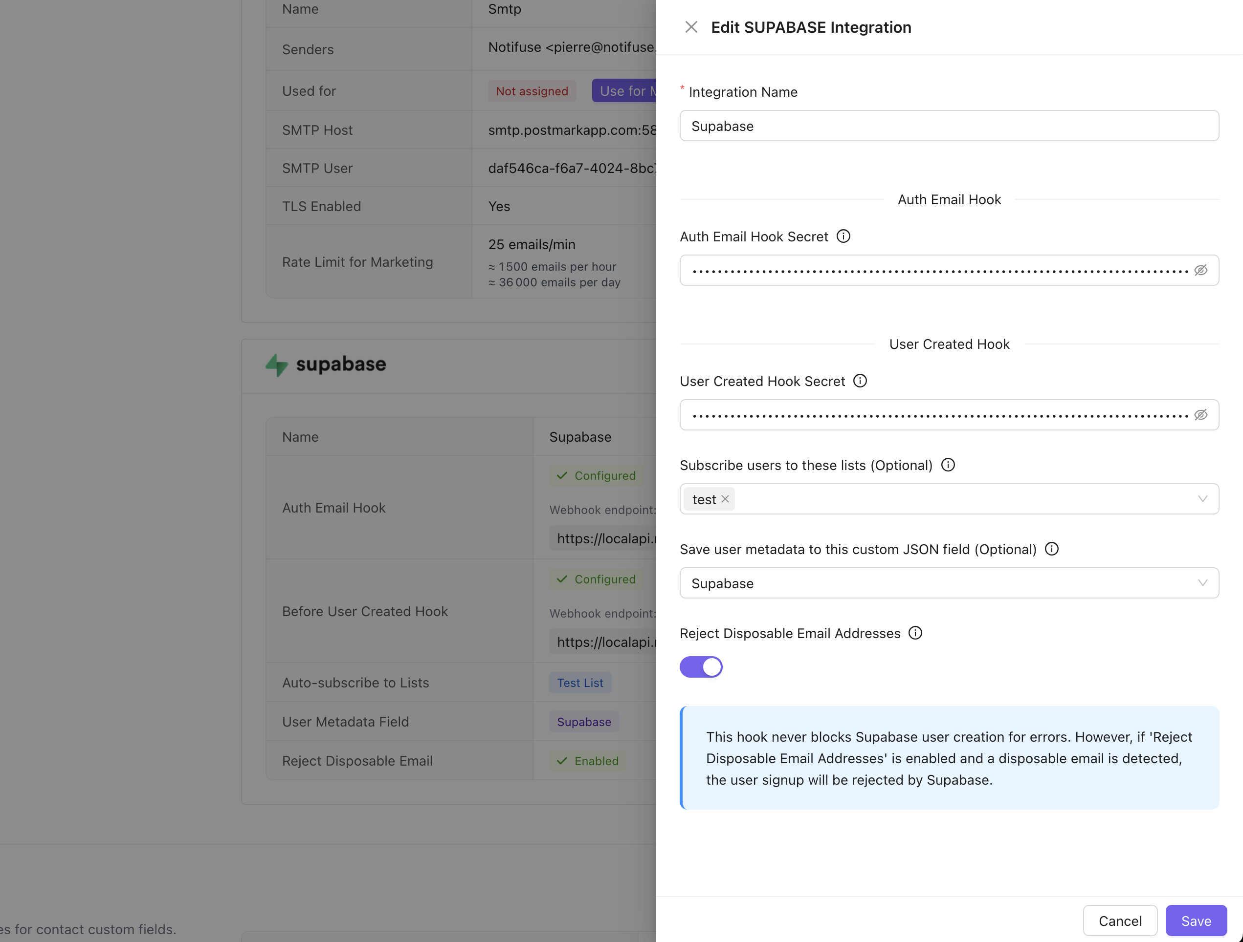 Notifuse integration
