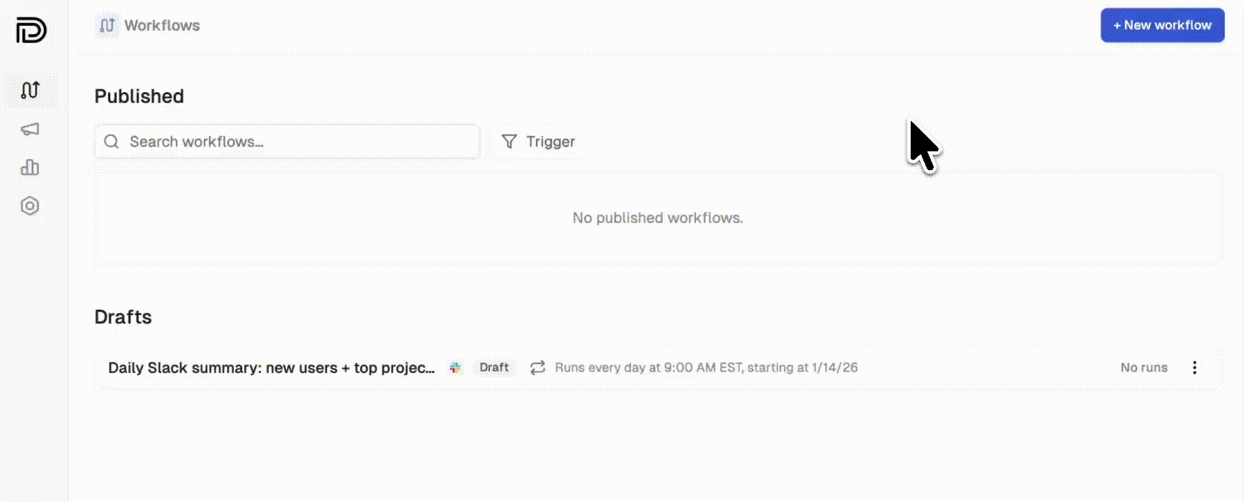 AI generating a welcome email workflow