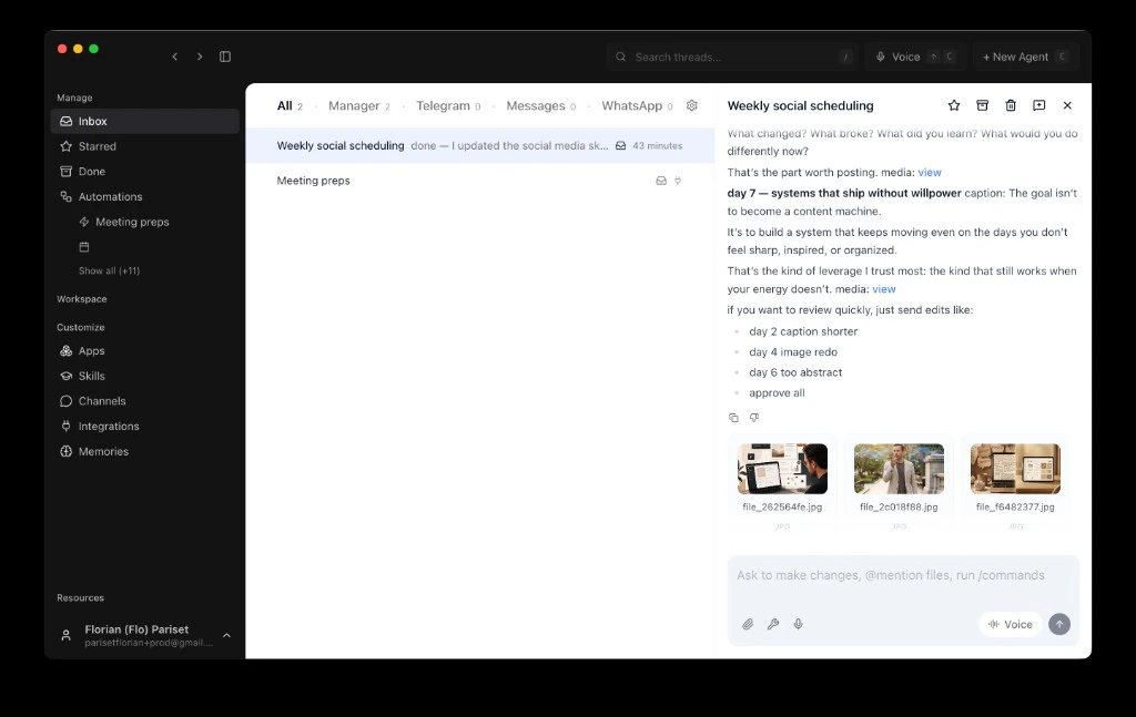 Inbox with automation review