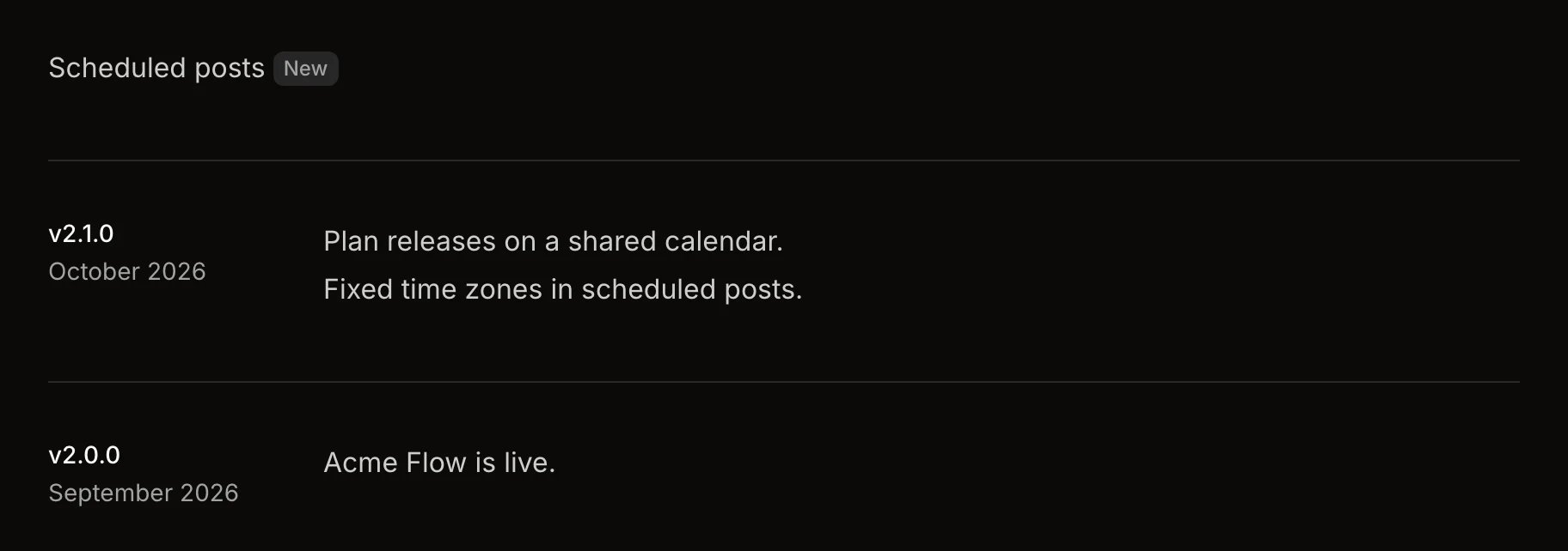 A badge and two updates on a Notra site