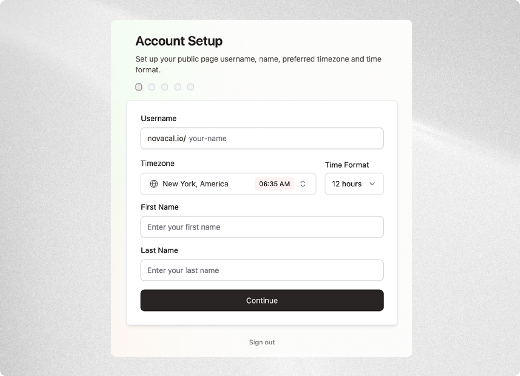 Novacal onboarding process overview