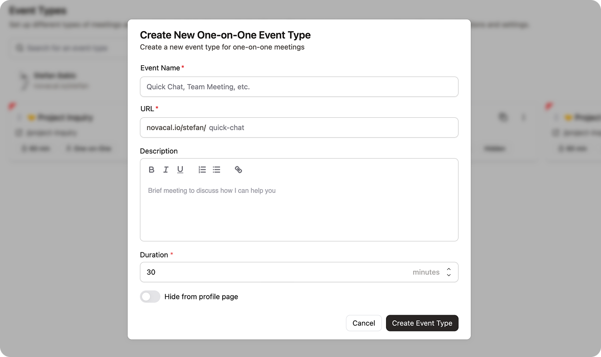 Novacal onboarding process overview