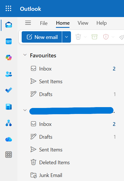 Outlook folder structure reference