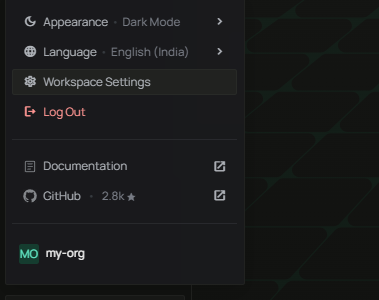 Open Workspace Settings from profile menu