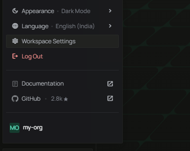 Open Workspace Settings from profile menu