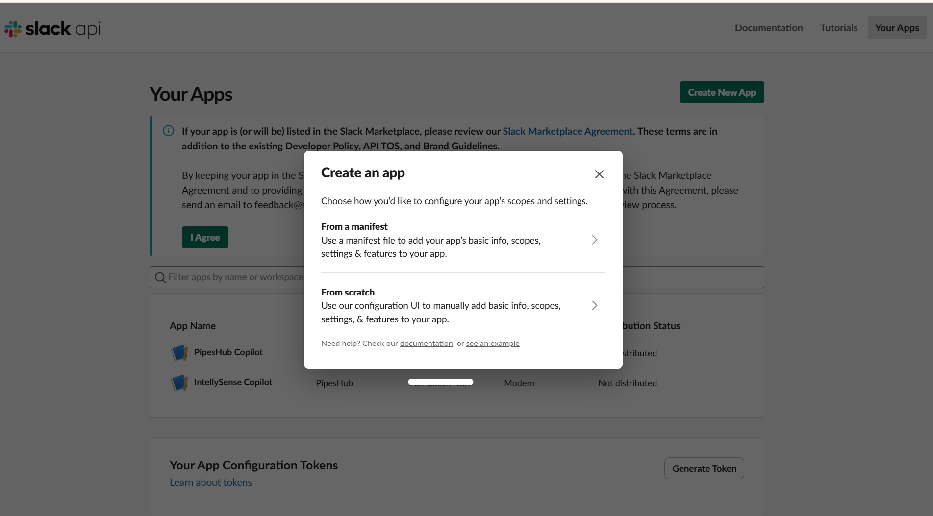 Create App From Manifest