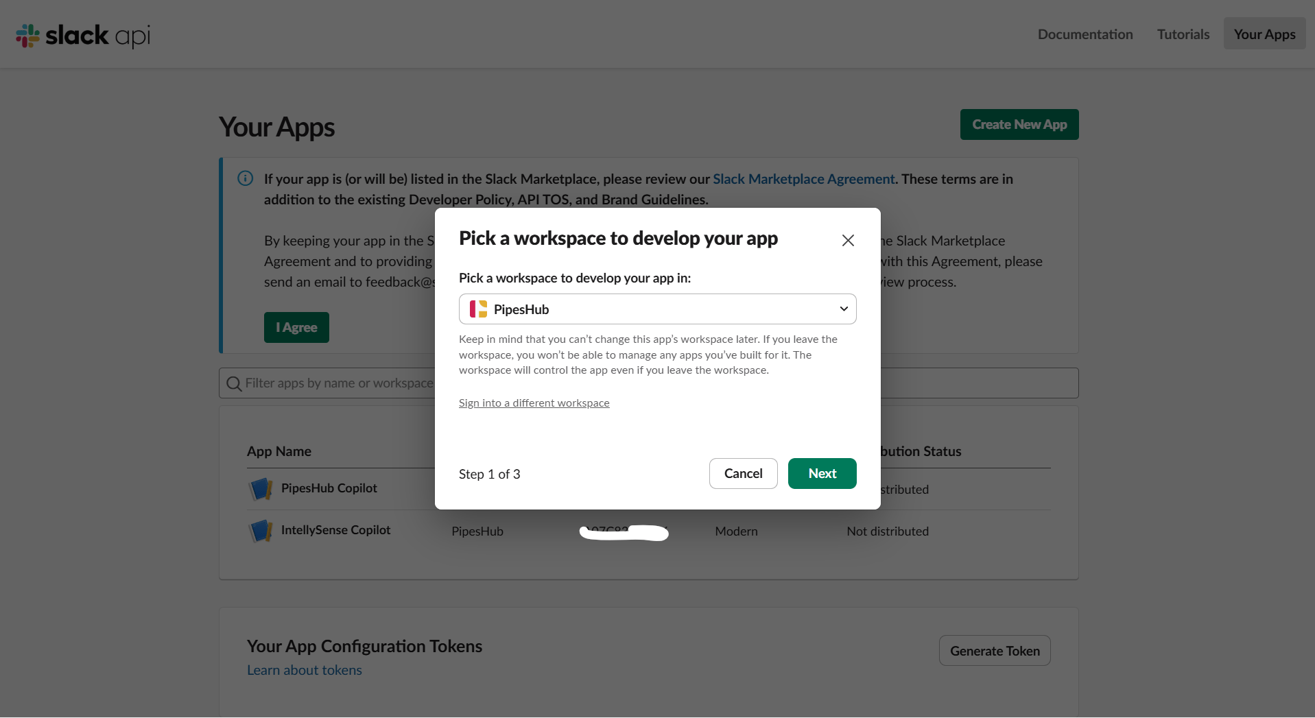 Pick Workspace for Your App