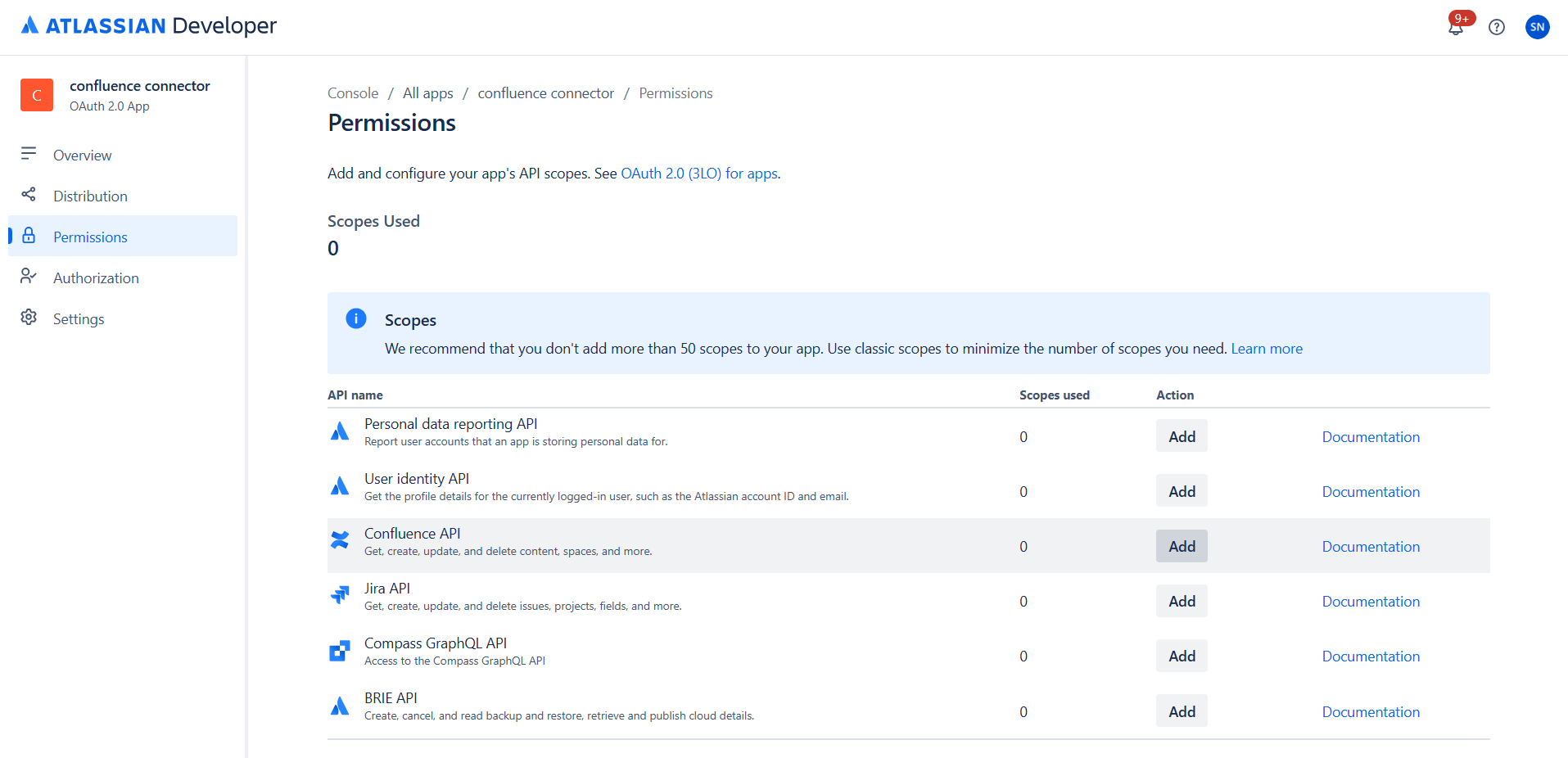 Add API Scopes