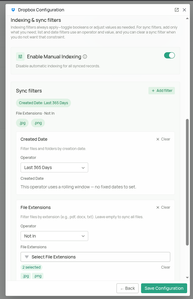 Dropbox Configuration