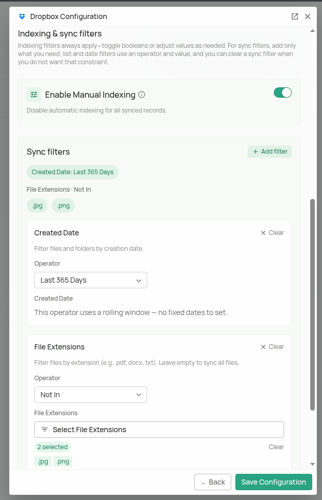 Dropbox Configuration
