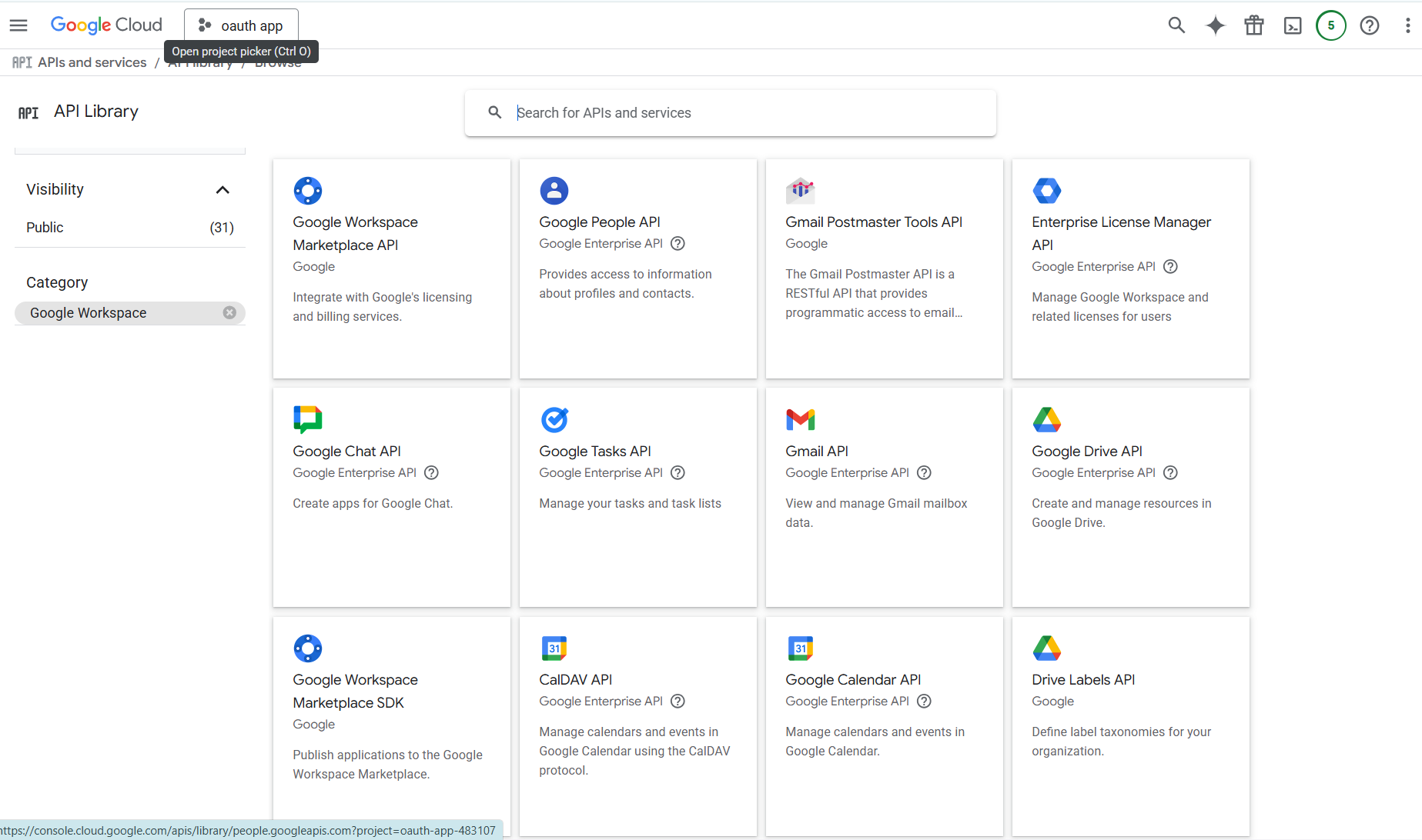 Enable Gmail API