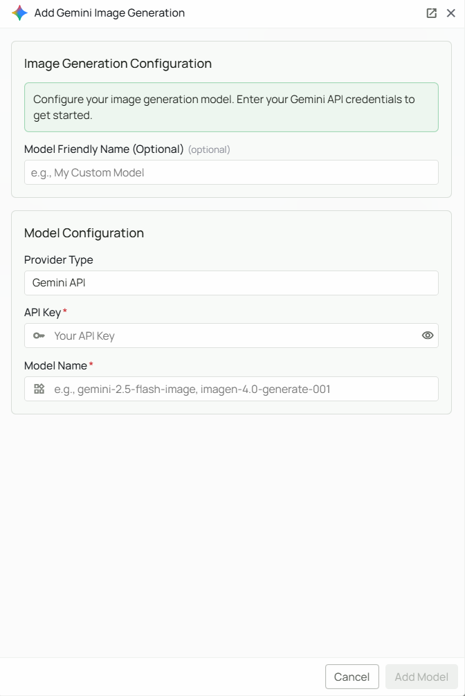 Gemini Image Generation Configuration Interface