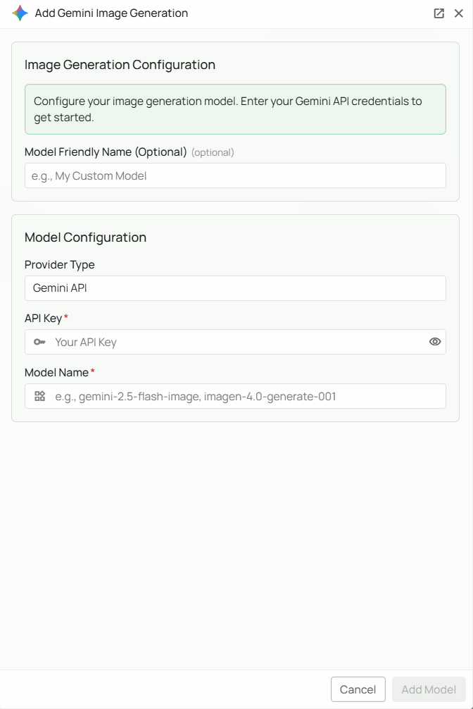 Gemini Image Generation Configuration Interface