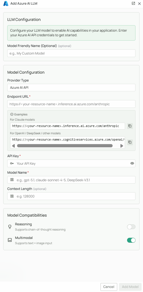 Azure AI Configuration Interface