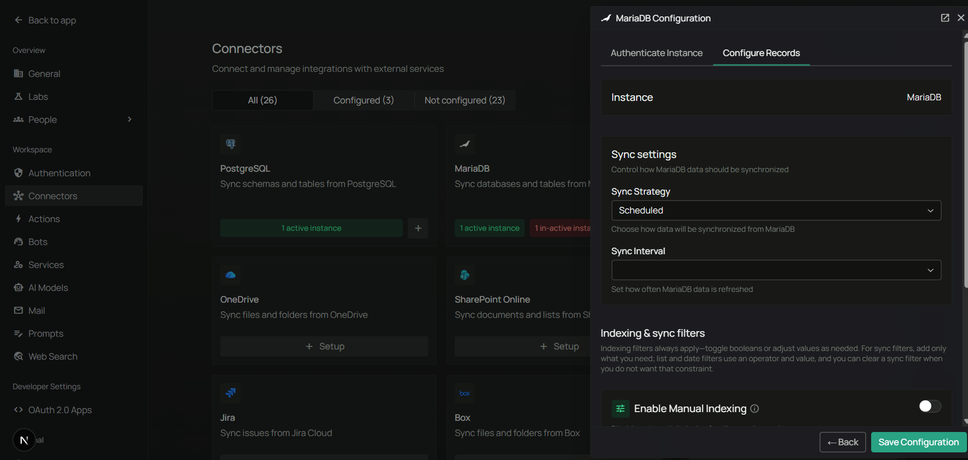 MariaDB sync settings