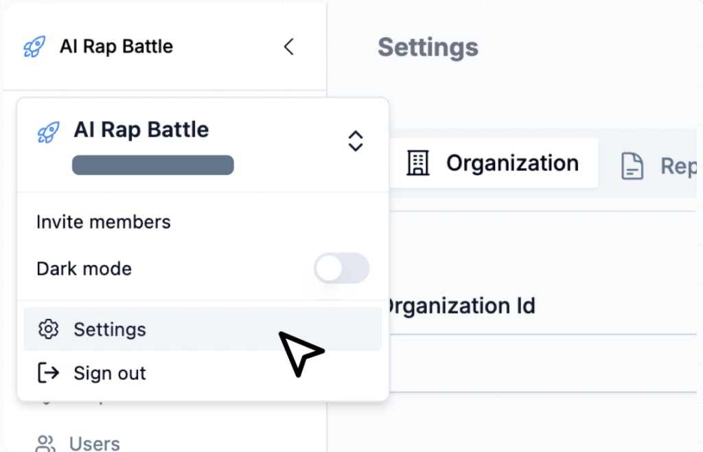 Step 2- Generate an API Key-Go to Settings-page
