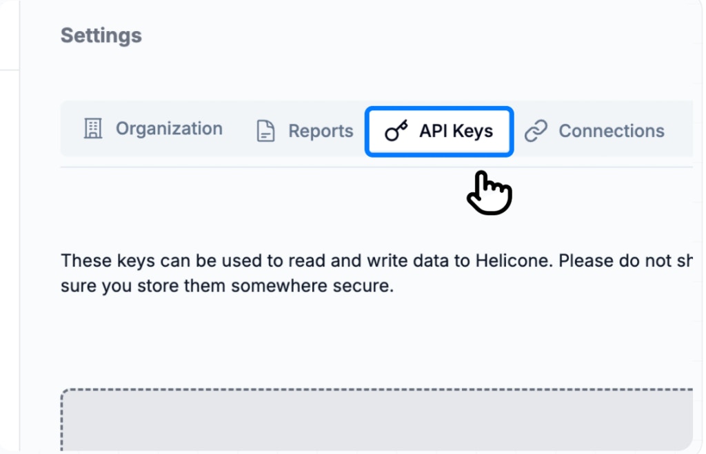 Step 2- Generate an API Key-Select the API Key Tab-page
