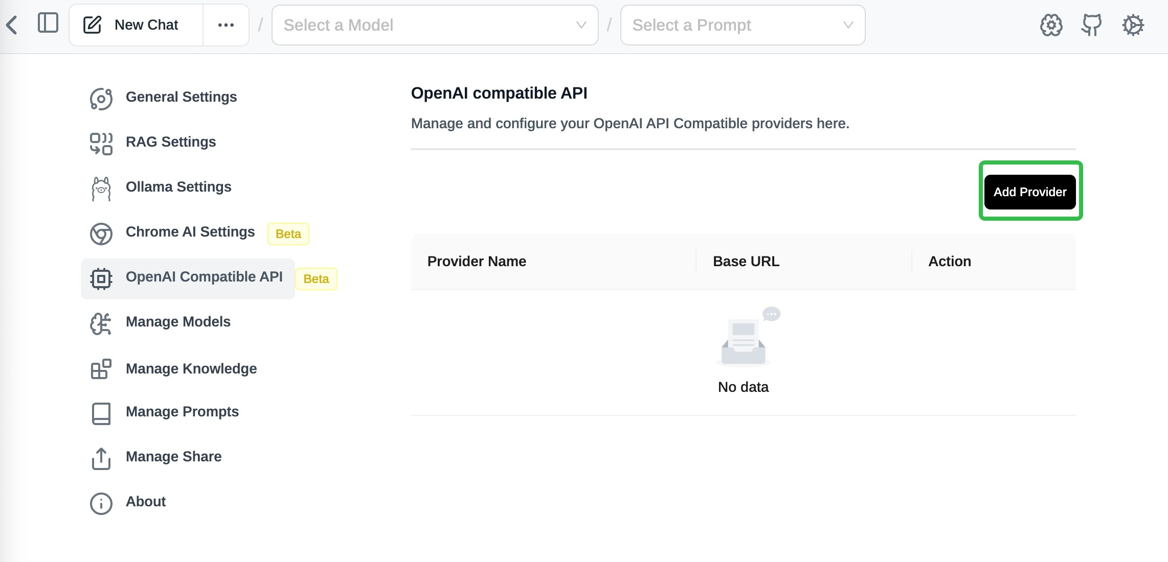 Inyour Page Assist Settings,enter Open Compatible AP Itoaddprovider Jpe