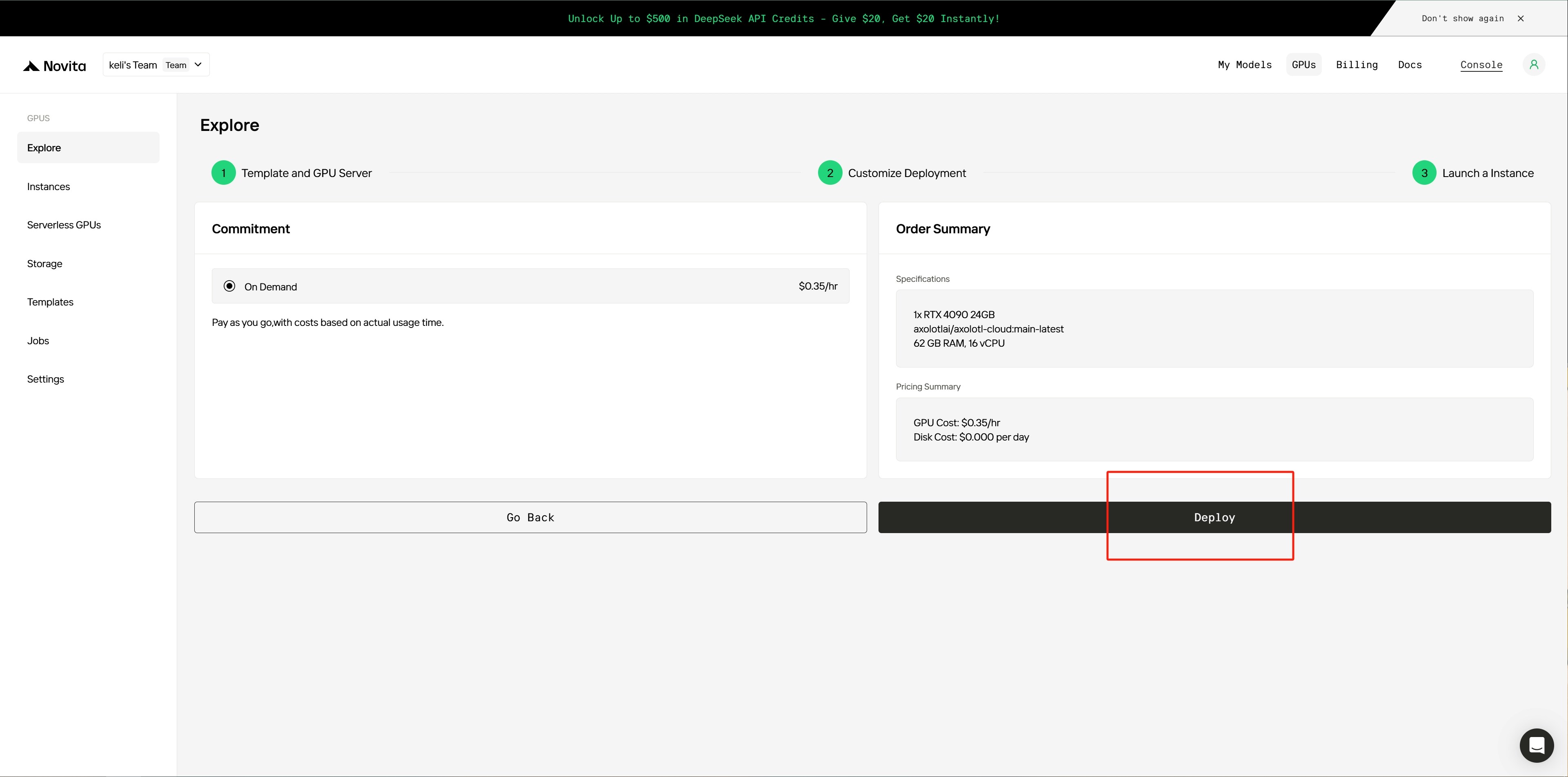 Step4 Confirm Configurationand Deploy Pn