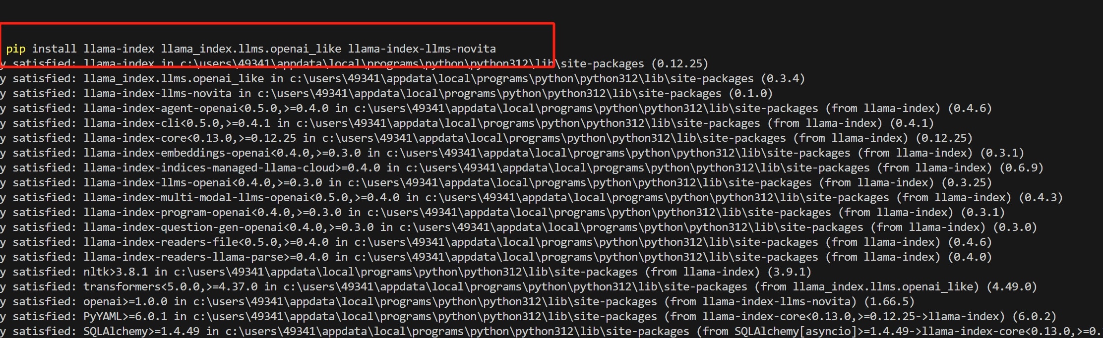 images/Step7Installllama_indexandrelatedPythonlibrariesbyrunning.png