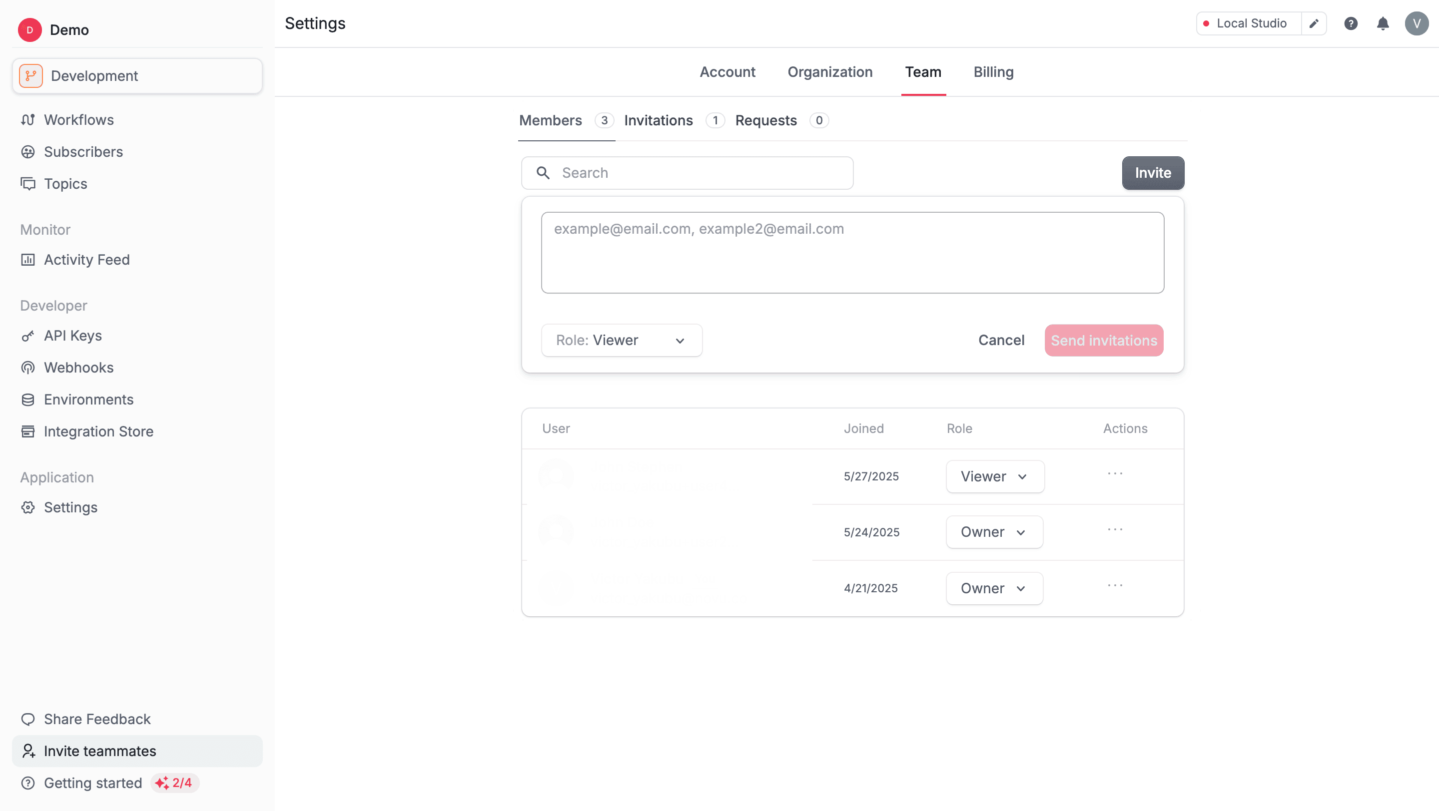 Managing organization members