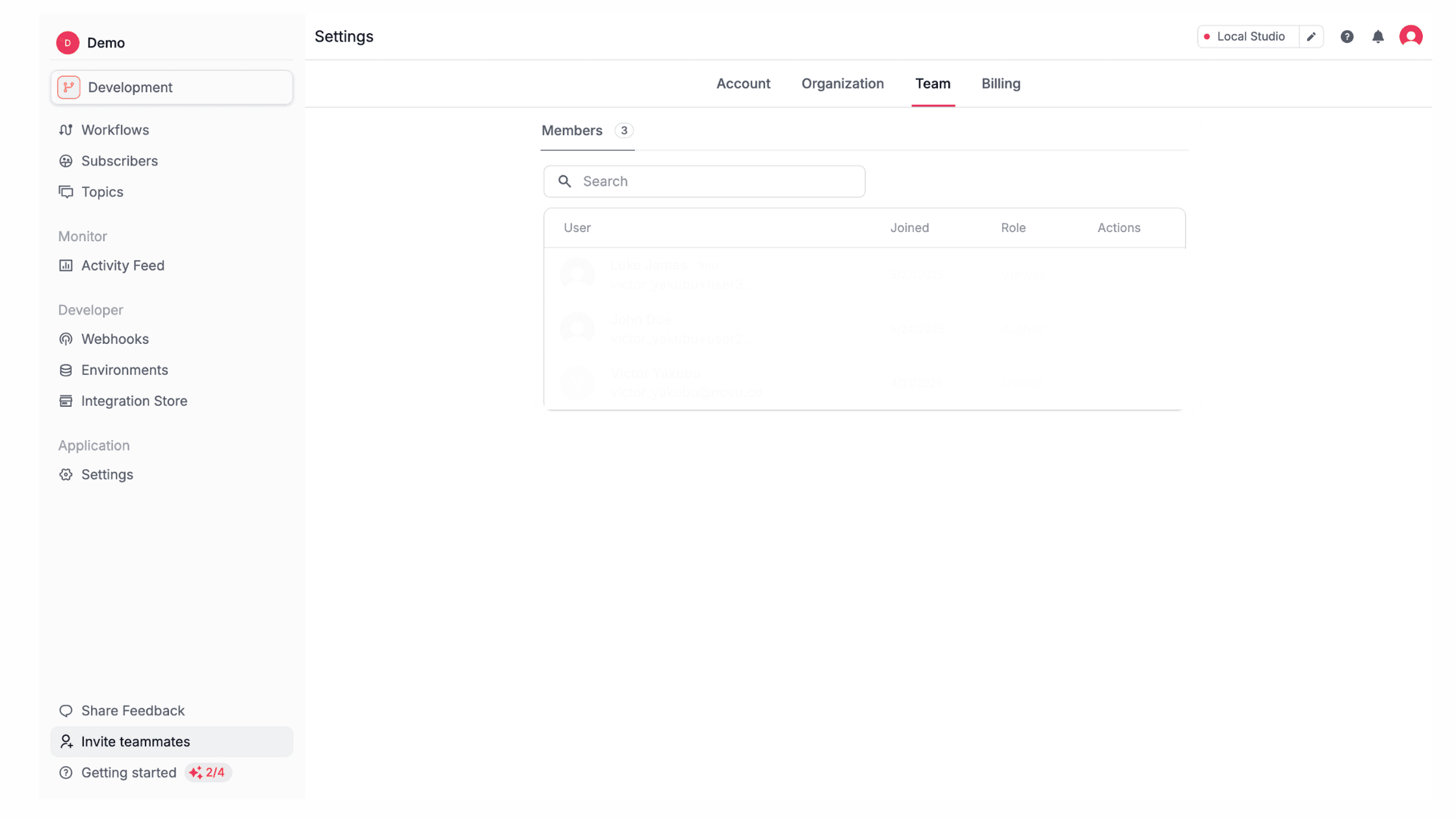 Managing organization members