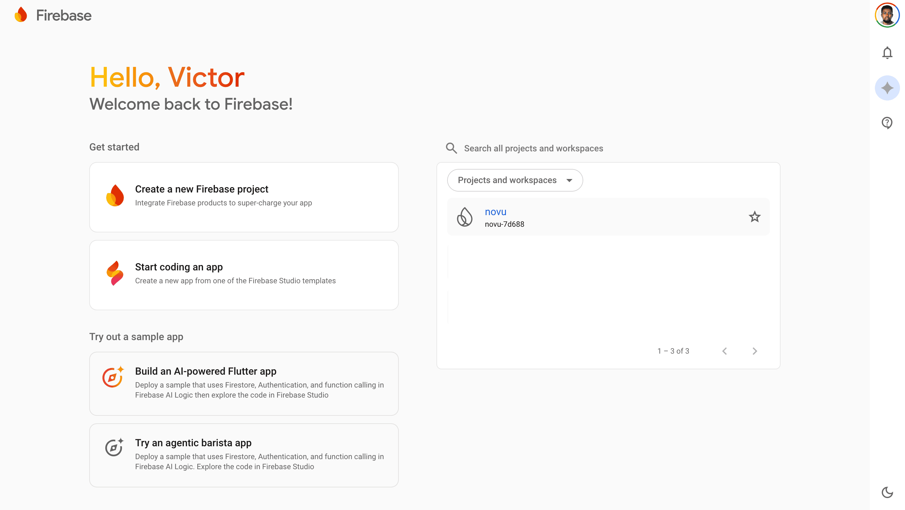 Select Firebase Project