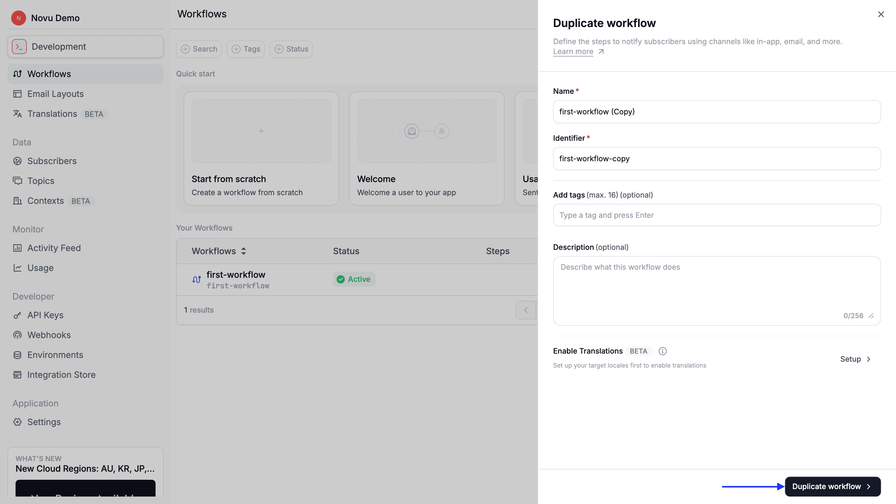 Duplicate workflow