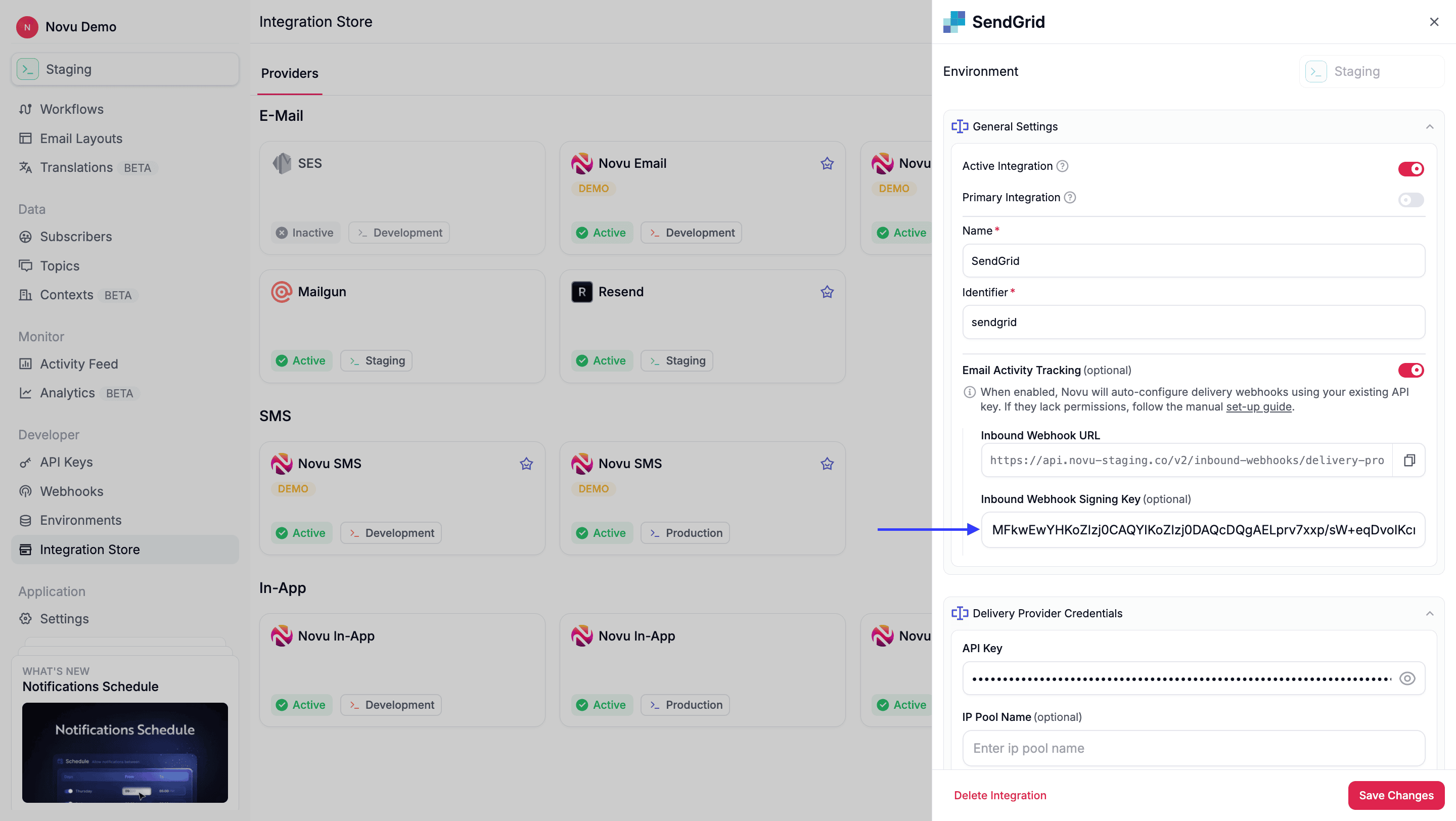 Add new event webhook