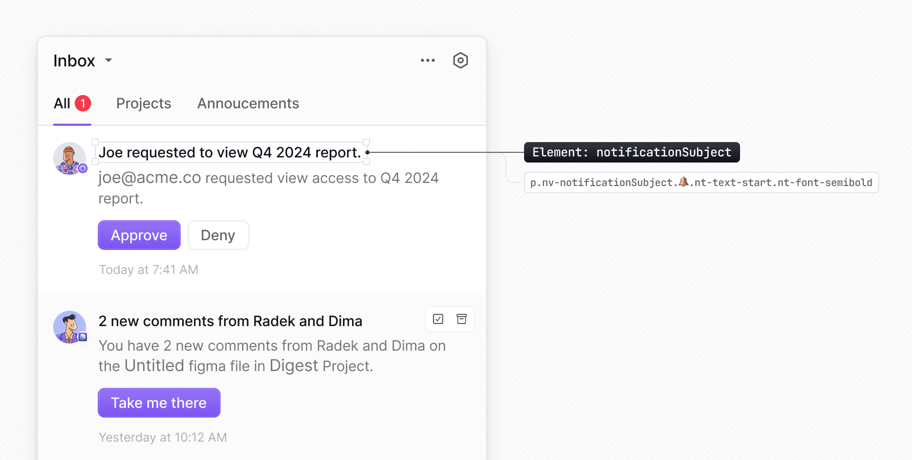 Finding element selectors